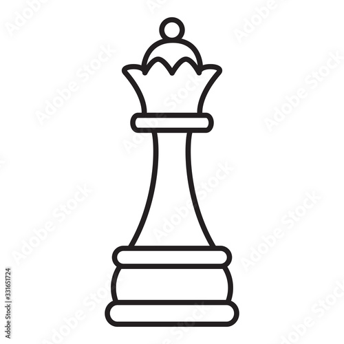 Vector Outline Queen Chess Icon