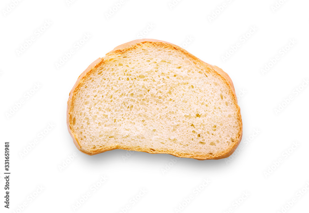 Piece of bread isolated on white