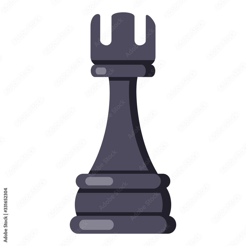 Vector Flat Chess Rook Icon Vector Flat Chess Rook Icon