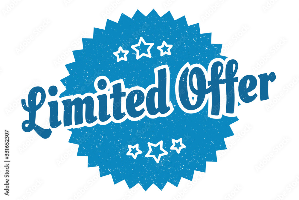 limited offer sign. limited offer round vintage retro label. limited offer