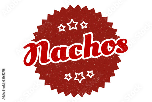 nachos sign. nachos round vintage retro label. nachos