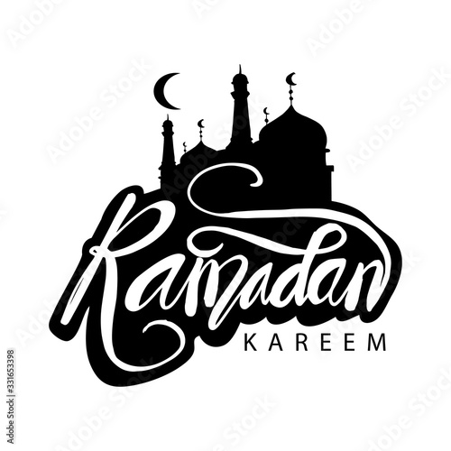 Ramadan Kareem greeting with mosque