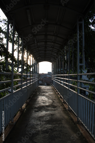 The old model of pedestrian bridge in Jakarta.