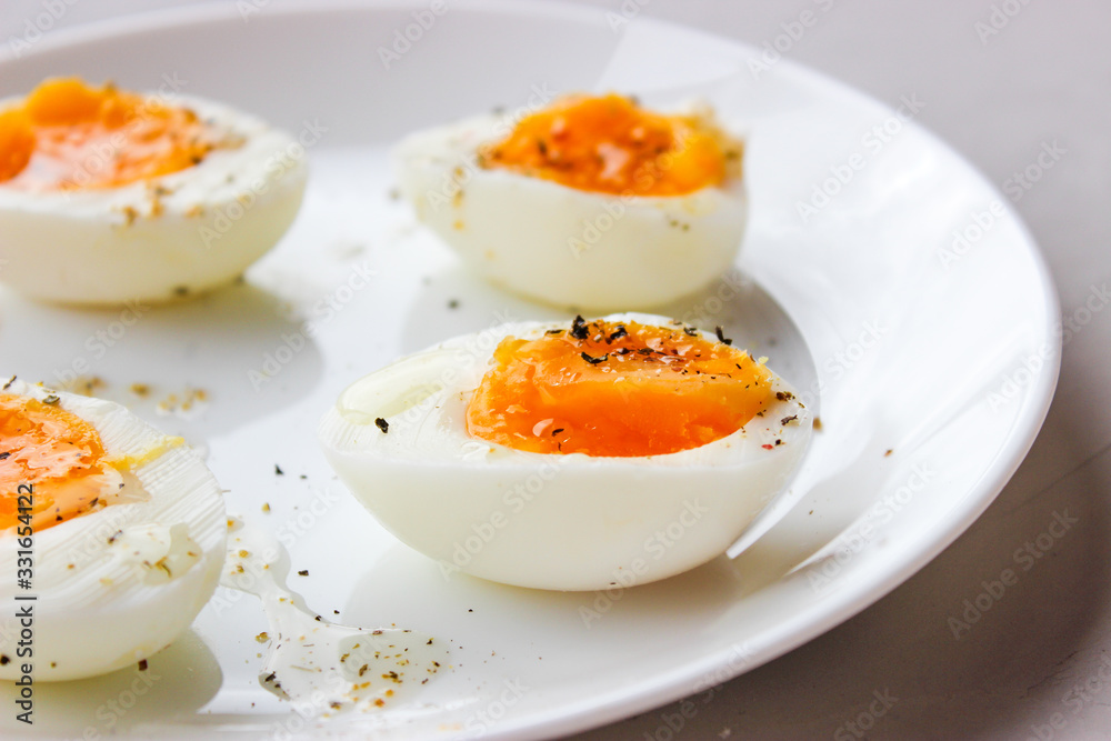 Boiled eggs on a plate Boiled eggs on a plate