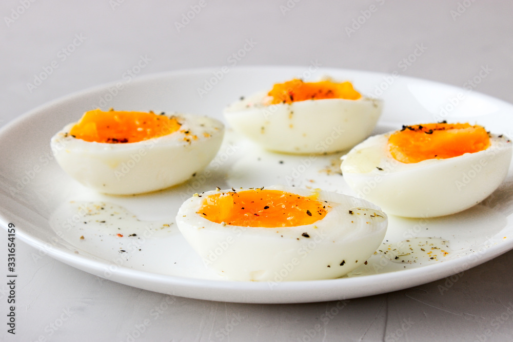 Boiled eggs on a plate Boiled eggs on a plate