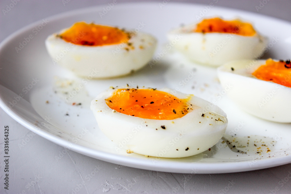 Boiled eggs on a plate Boiled eggs on a plate