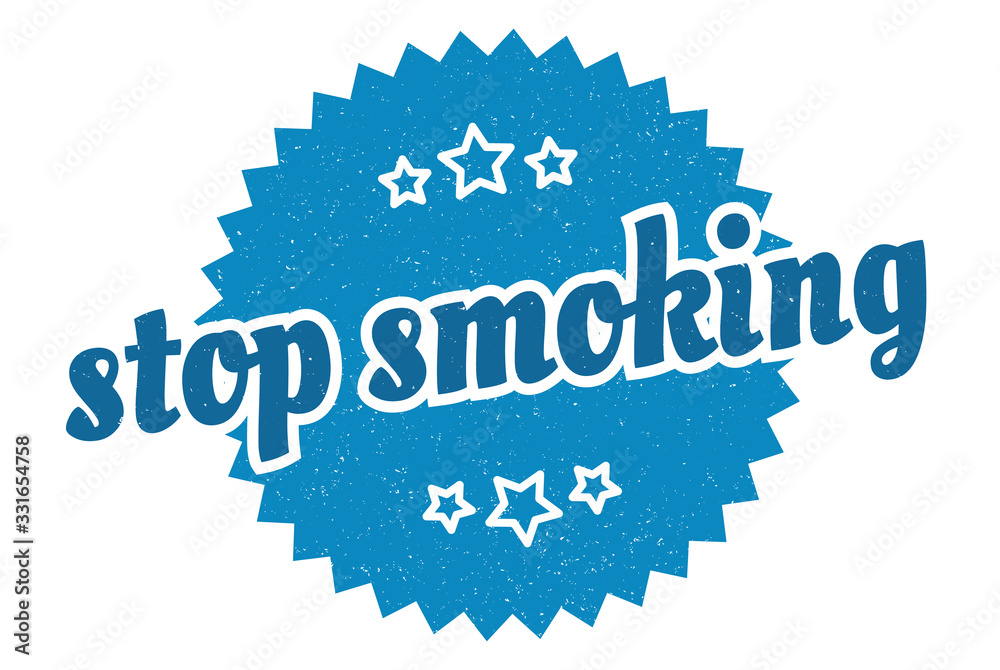 Fototapeta premium stop smoking sign. stop smoking round vintage retro label. stop smoking