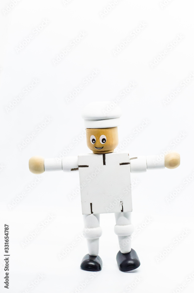 A man figure in isolation standing with hand spread like exercise A man figure in isolation standing with hand spread like exercise