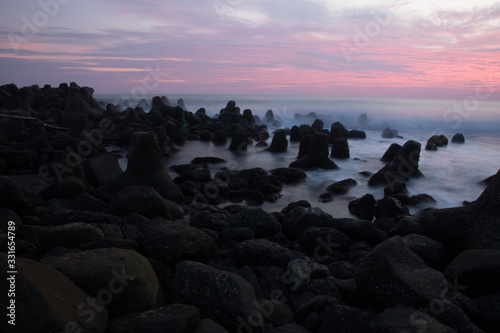 Beautiful glagah beach in the afternoon, Kulon Progo district, Special Region of Yogyakarta - photo of the view of the coast of Indonesia photo