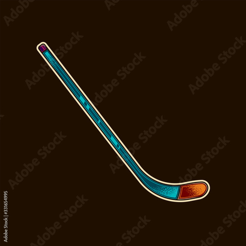 Original vector illustration. Vintage-style hockey stick.