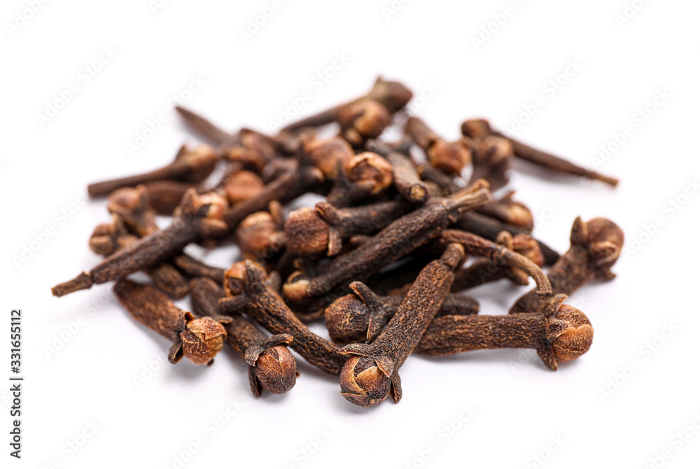 Dry spice cloves isolated on white background Dry spice cloves isolated on white background