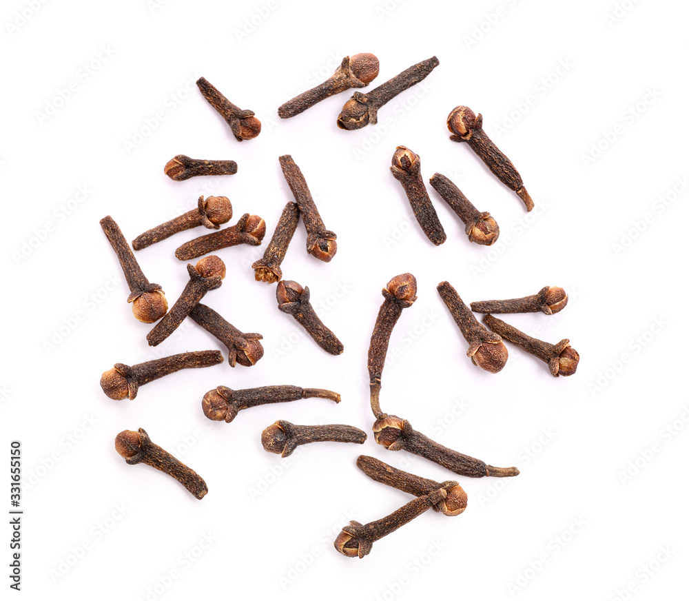Dry spice cloves isolated on white background Dry spice cloves isolated on white background