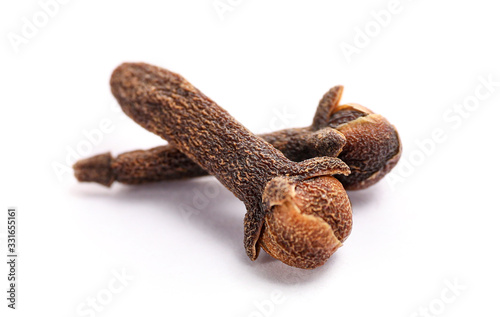 Dry spice cloves isolated on white background