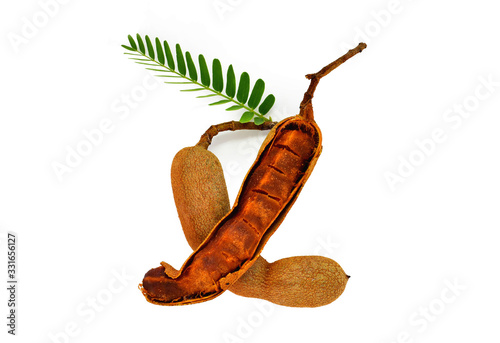 Sweet tamarind isolated on white background.This has clipping path.