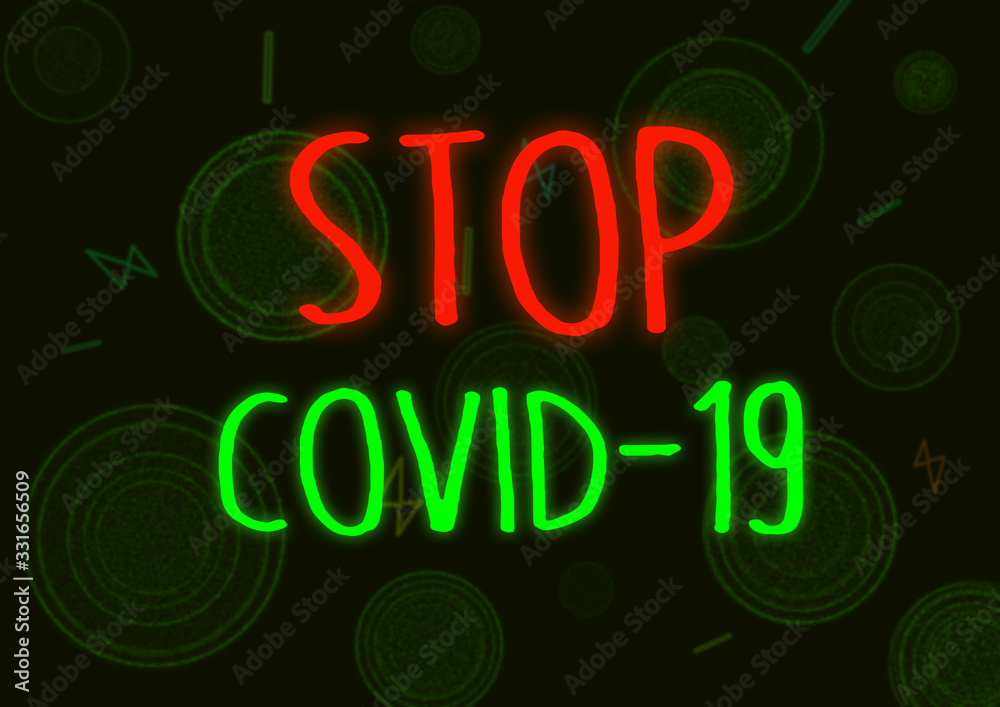 Illustrative example of new chinese Coronavirus, Covid-19 or 2019 nCov