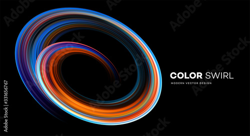 Color bright swirl organic 3d shape. Colored flow Trend design for web pages, posters, flyers, booklets, magazine covers, presentations. Vector illustration