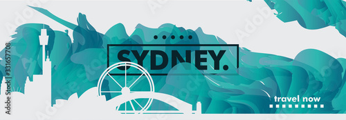 Australia Sydney skyline city gradient vector banner