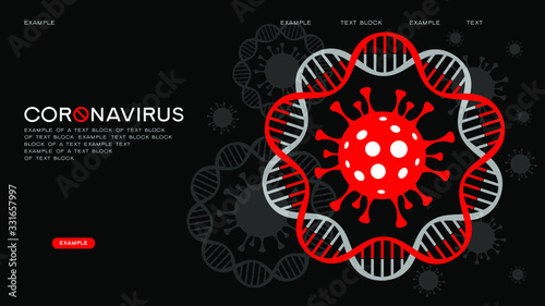 Modern medical WEB BANER. Coronavirus background. Virus Cell Icon. Stop corona virus concepts.