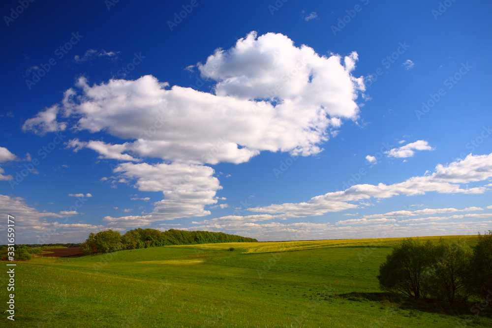 Beautiful cloud on clear blue sky on a warm summer day