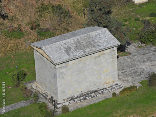 Beautiful dam of Marathon or Marathonas an artificial water reservoir of Athens, Attica, Greece photo