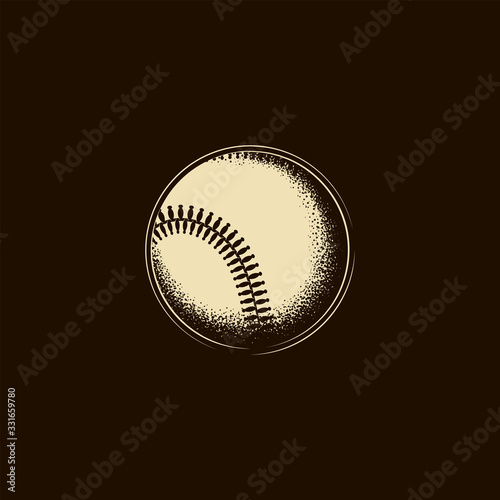 Original vector illustration. A vintage-style baseball.