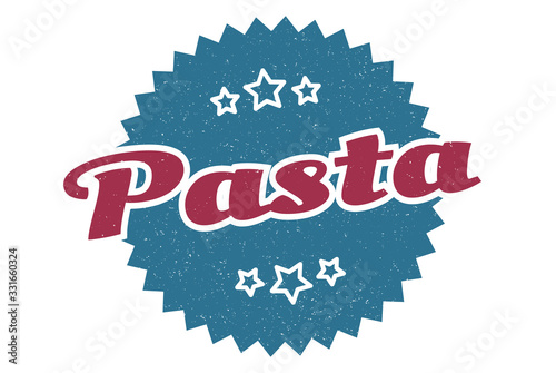 pasta sign. pasta round vintage retro label. pasta