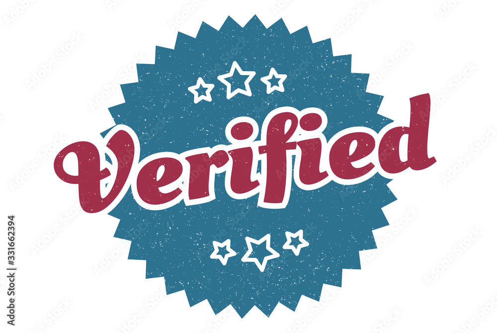 Fototapeta premium verified sign. verified round vintage retro label. verified