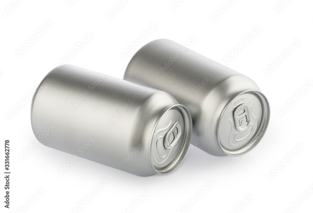 metal aluminum beverage drink cans isolated on white background. photography metal aluminum beverage drink cans isolated on white background. photography
