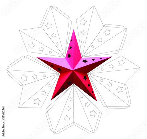 Decorative paper star - DIY / Dekoracyjna papierowa gwiazda - Zrób to sam