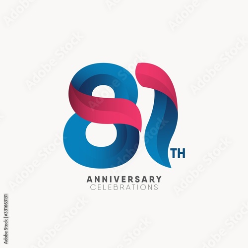 81 year anniversary celebration logo design concept. 
