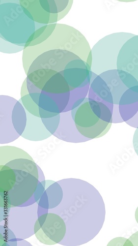 Multicolored translucent circles on a white background. 3D illustration