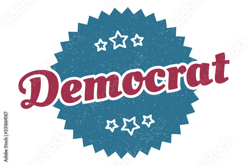 democrat sign. democrat round vintage retro label. democrat