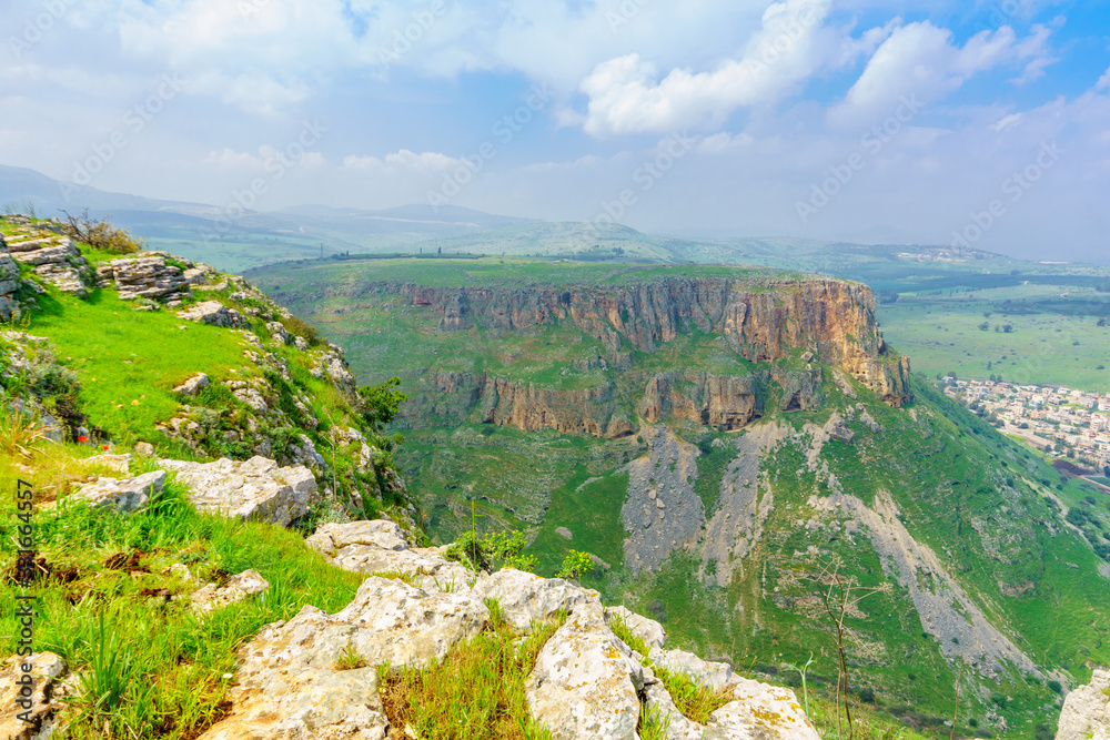 Landscape view of Mount Arbel and Mount Nitay