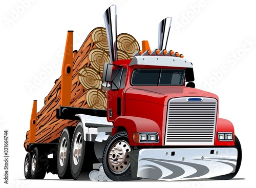 Cartoon logging truck
