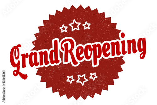 grand reopening sign. grand reopening round vintage retro label. grand reopening