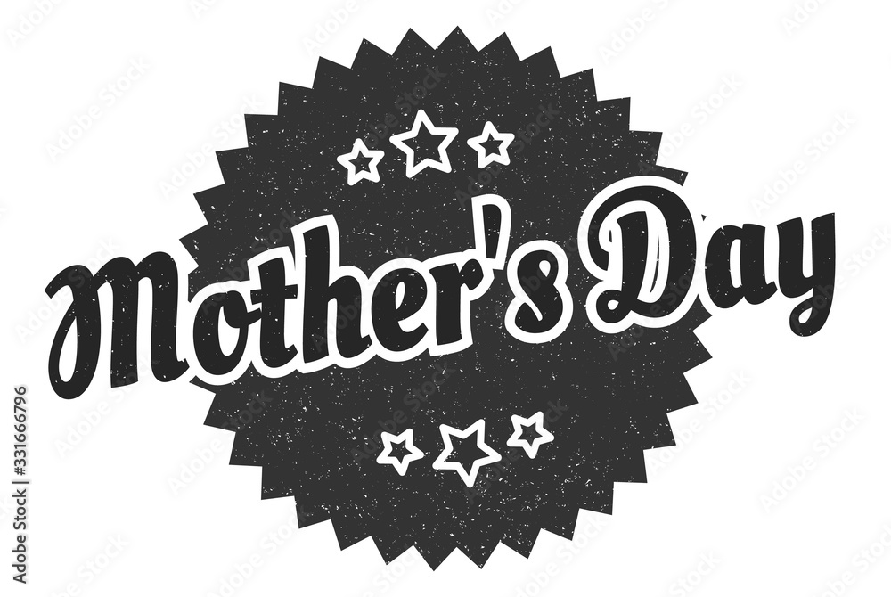 Fototapeta premium mother's day sign. mother's day round vintage retro label. mother's day