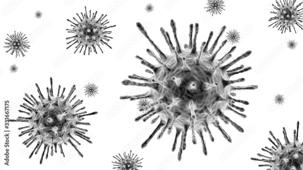 Obraz premium A virus is a small infectious agent that replicates only inside the living cells of an organism. Viruses can infect all types of life forms, from animals and plants to microorganisms. 3D Illustration.