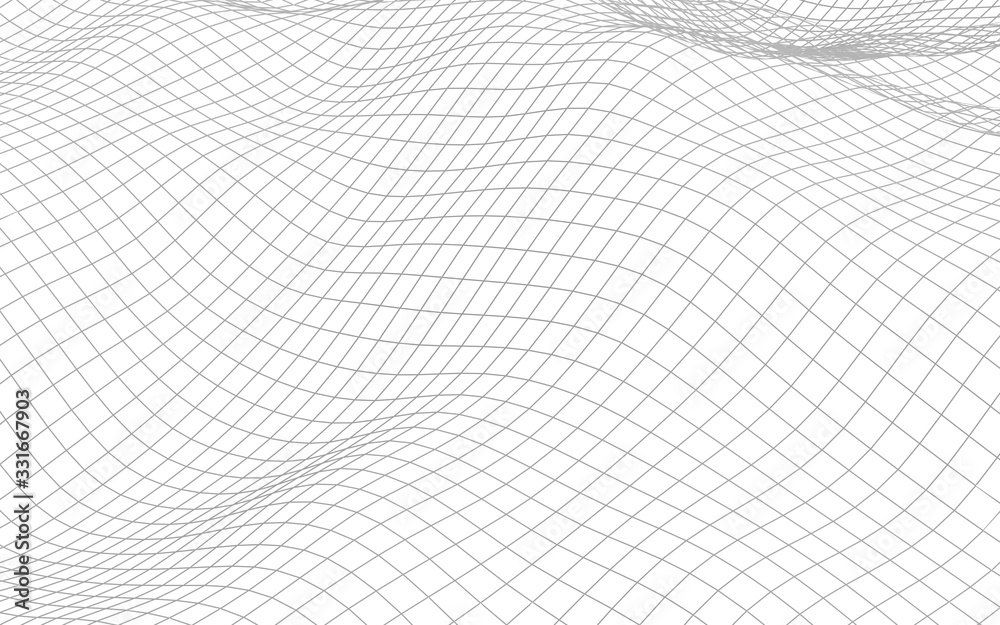 Abstract landscape on a white background. Cyberspace grid. hi tech network. 3d illustration Abstract landscape on a white background. Cyberspace grid. hi tech network. 3d illustration
