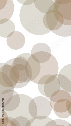 Multicolored translucent circles on a white background. 3D illustration