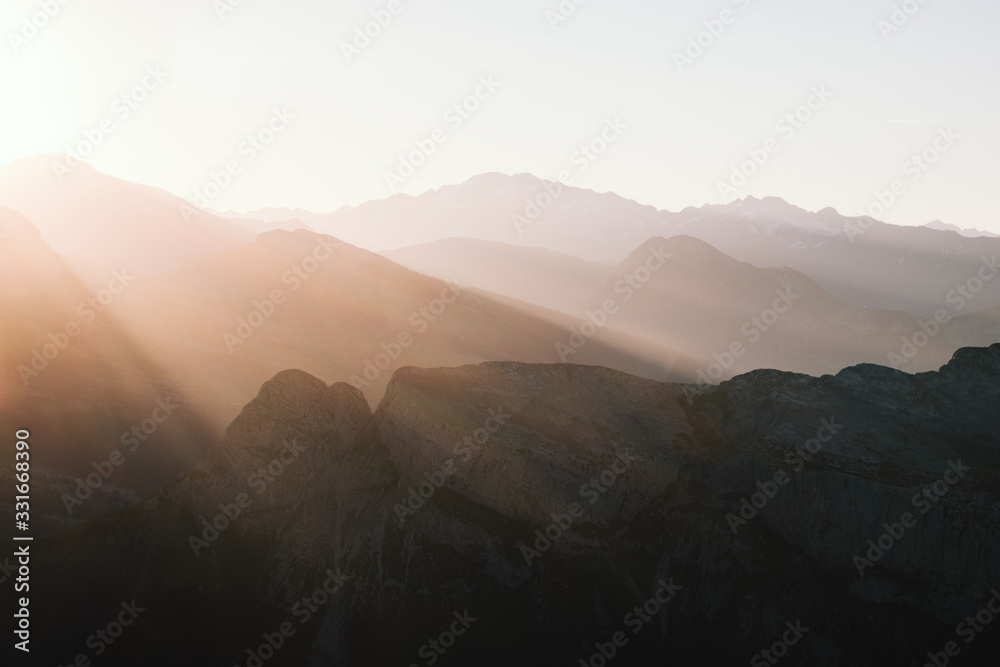 First light in the mountains