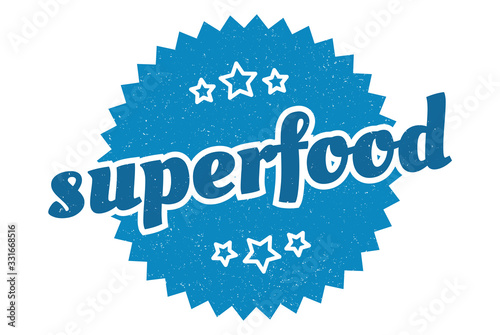 superfood sign. superfood round vintage retro label. superfood