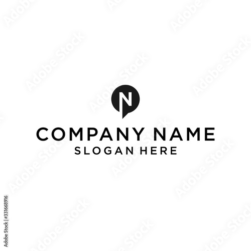 n chat logo icon design vector