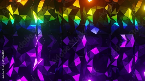 Multi Colorful Geometric Video Background - Seamless 3D Rendering - Perfect Looping