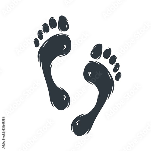 Human footprint footstep or baby foot print photo