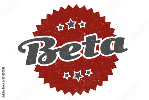 beta sign. beta round vintage retro label. beta