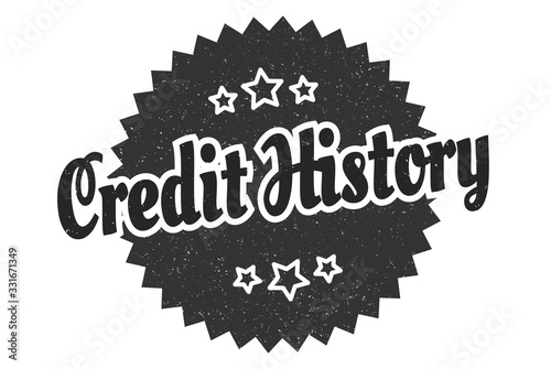 credit history sign. credit history round vintage retro label. credit history
