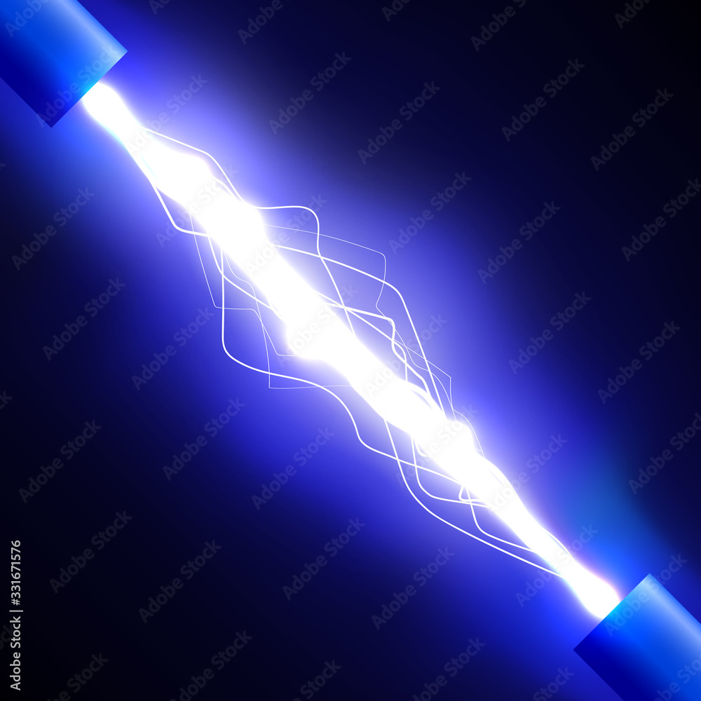 Electrical discharge. Lightning. Light effect. Vector illustration ...