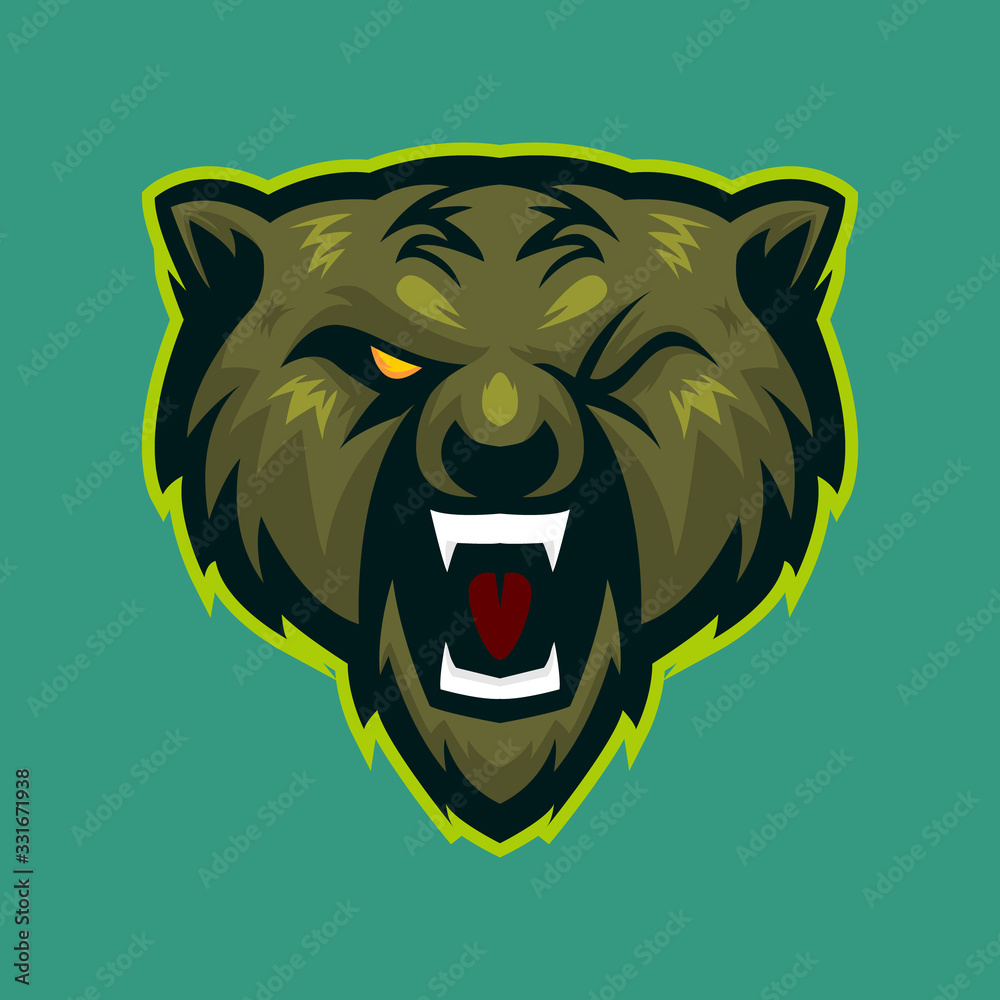 roaring bear mascot logo vector illustration roaring bear mascot logo vector illustration
