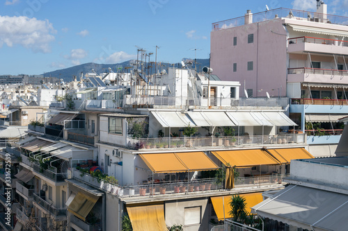 Beautiful view of the architecture of the central region of Athens Greece