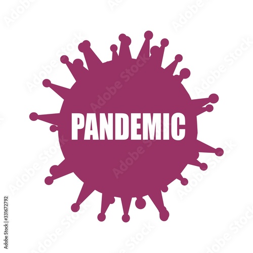 Abstract virus simple silhouette. Pandemic conceptual illustration.
